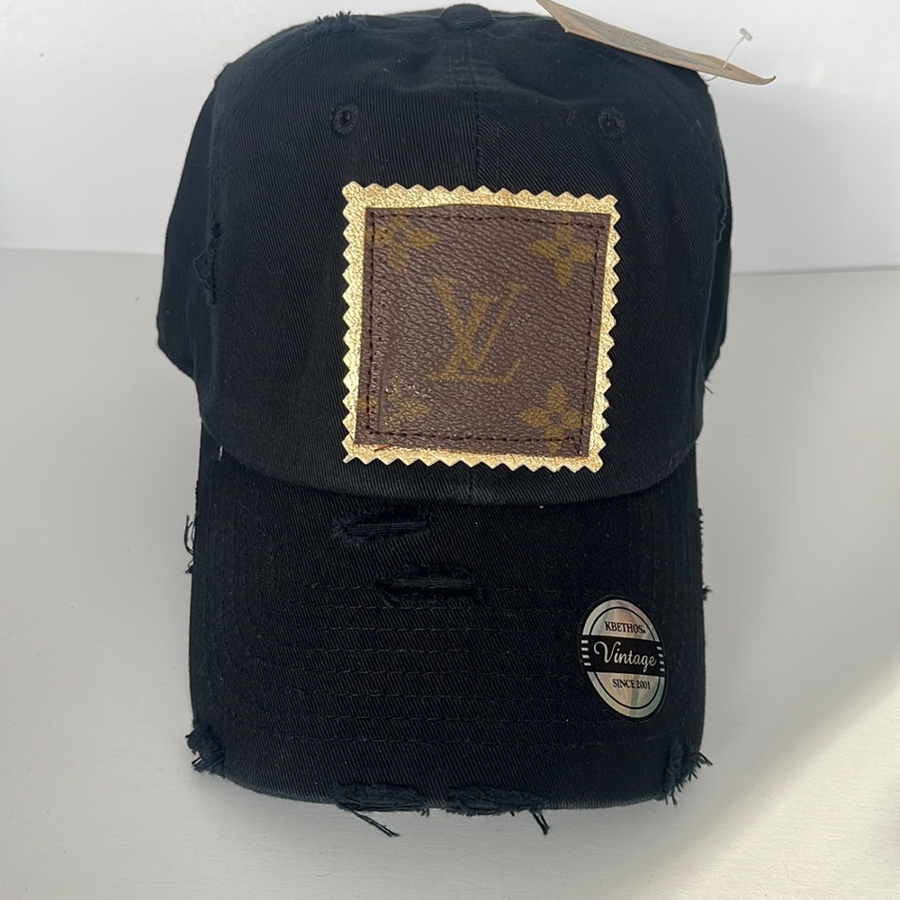 UpCycled LOUIS VUITTION patch BASEBALL cap VINTAGE BLACK
